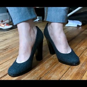 Stuart Weitzman grey flannel pumps